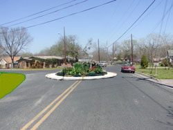 Del Curto/Bluebonnet after adding traffic circle